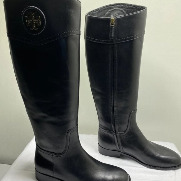 NEW TORY BURCH Women’s Ashlynn Venus Riding Boots – Black – Size 8M – Low Heel – - Picture 11 of 12
